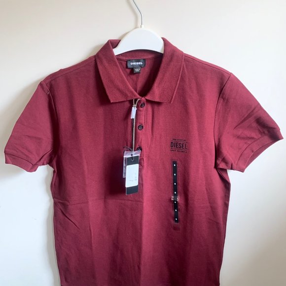 Diesel Polo Dark Red With Tags! Size SMALL ! - Picture 1 of 5